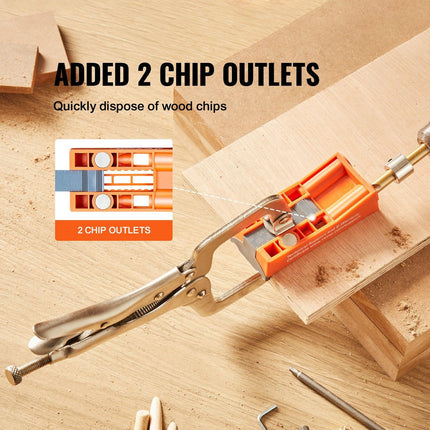 Pocket Hole Jig, 56 Pcs Mini Jig Pocket Hole System with C-clamp, Step Drill, Wrench, Drill Stop Ring, Square Drive Bit, and Screws, for DIY Carpentry Projects.
