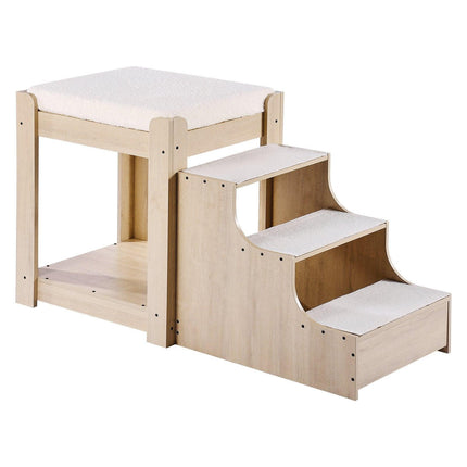Pet Bunk Bed with Stairs Dog/Cat Window Perch for Bedside Indoor Use.