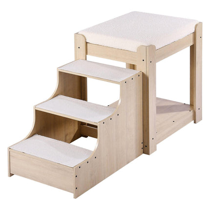 Pet Bunk Bed with Stairs Dog/Cat Window Perch for Bedside Indoor Use.