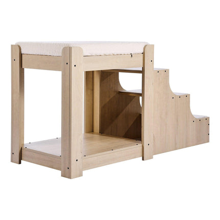 Pet Bunk Bed with Stairs Dog/Cat Window Perch for Bedside Indoor Use.