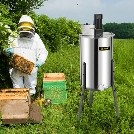 3/6 Frame Electric Honey Extractor Beekeeping Stainless Steel W/ 3 Legs.