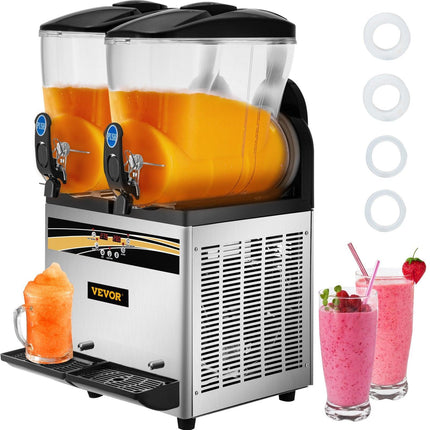 Commercial Slush Machine Margarita Slush Maker 2x15L Frozen Drink Machine.