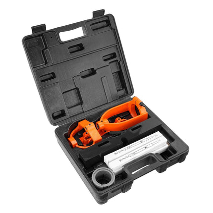 Mortising Attachment for Drill Press, 4 Model Drills Square Hole Chisel Set, Bench Drill Locator Set Mortise and Tenon Tools with 5 Bushings, for Woodworking Mortising Tenoning Drilling Machine.