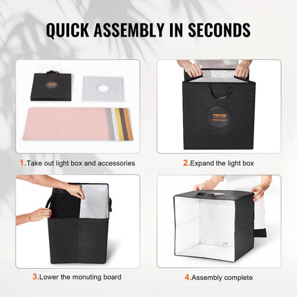 Photo Studio Light Box 3000-5600K 6 Double-Sided Color Backdrops, 31.5 x 31 x 31 cm.