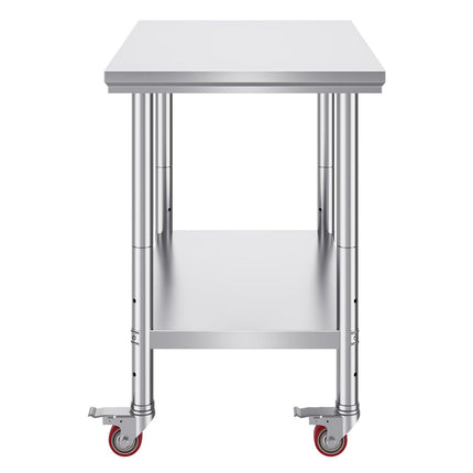 Stainless Steel Work Table 36x24 Inch with 4 Wheels Commercial Food Prep Worktable with Casters Heavy Duty Work Table for Commercial Kitchen Restaurant.
