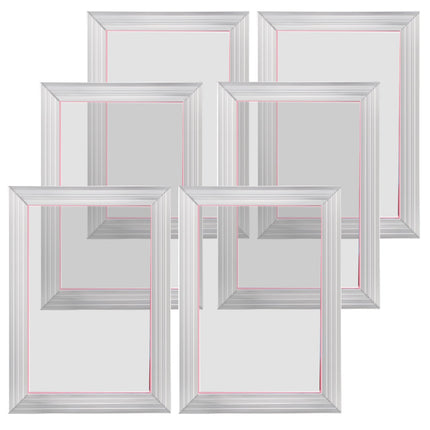 Screen Printing Kit, 6 Pieces Aluminum Silk Screen Printing Frames, 25.4 x 35.6 cm Silk Screen Printing Frame with 110 Count Mesh, High Tension Nylon Mesh and Sealing Tape for T-shirts DIY.