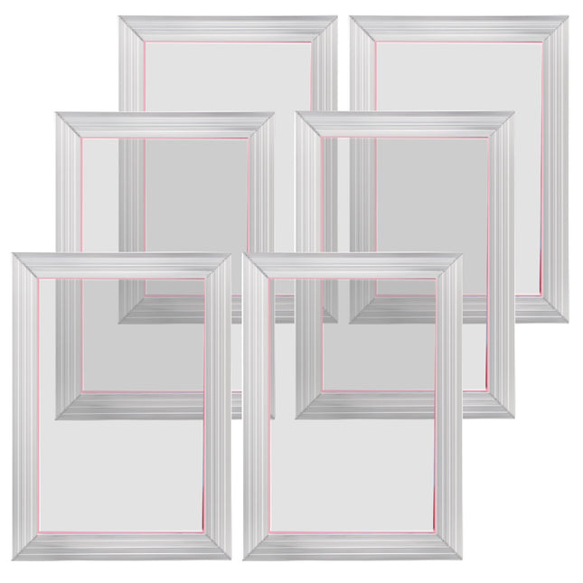 Screen Printing Kit, 6 Pieces Aluminum Silk Screen Printing Frames, 25.4 x 35.6 cm Silk Screen Printing Frame with 110 Count Mesh, High Tension Nylon Mesh and Sealing Tape for T-shirts DIY