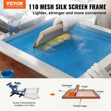 Screen Printing Kit, 6 Pieces Aluminum Silk Screen Printing Frames, 25.4 x 35.6 cm Silk Screen Printing Frame with 110 Count Mesh, High Tension Nylon Mesh and Sealing Tape for T-shirts DIY.