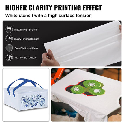 Screen Printing Kit, 6 Pieces Aluminum Silk Screen Printing Frames, 25.4 x 35.6 cm Silk Screen Printing Frame with 110 Count Mesh, High Tension Nylon Mesh and Sealing Tape for T-shirts DIY.