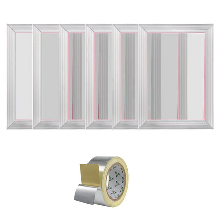 Screen Printing Kit, 6 Pieces Aluminum Silk Screen Printing Frames, 25.4 x 35.6 cm Silk Screen Printing Frame with 110 Count Mesh, High Tension Nylon Mesh and Sealing Tape for T-shirts DIY.