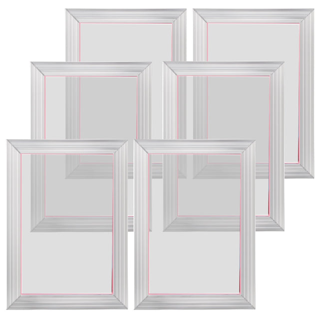 Screen Printing Kit, 6 Pieces Aluminum Silk Screen Printing Frames, 25.4 x 35.6 cm Silk Screen Printing Frame with 156 Count Mesh, High Tension Nylon Mesh and Sealing Tape for T-shirts DIY