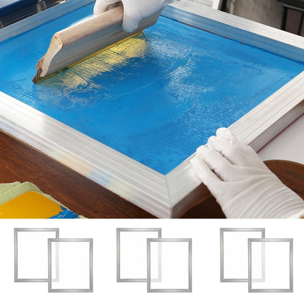 Screen Printing Kit, 6 Pieces Aluminum Silk Screen Printing Frames, 20x24inch Silk Screen Printing Frame with 160 Count Mesh, High Tension Nylon Mesh and Sealing Tape for T-shirts DIY Printing.