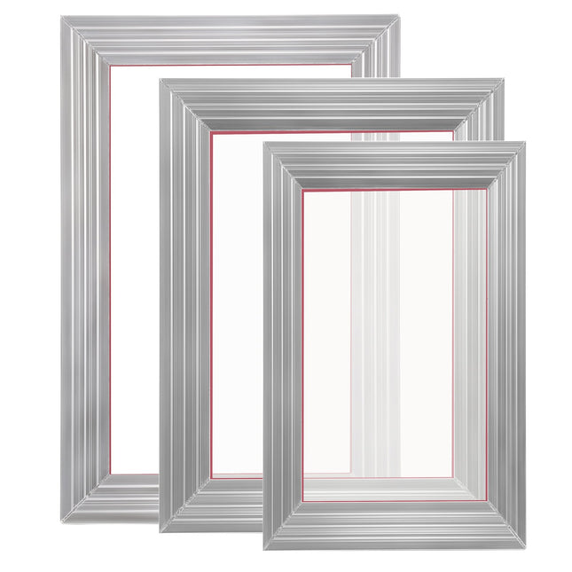 Screen Printing Kit, 3 Pieces Aluminum Silk Screen Printing Frames 25x36/20x30/15x25 cm 110 Count Mesh, 5 Glitters and Screen Printing Squeegees and Transparency Films for T-shirts DIY.