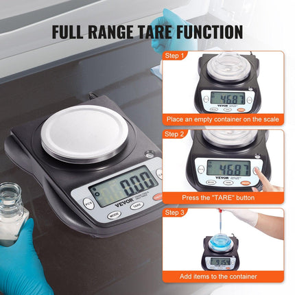 Analytical Balance Lab Scale 600g x 0.01g 6 Units Conversion Electronic.