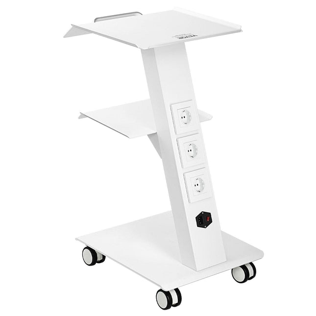 Trolley Cart Dental Lab Mobile Rolling Serving Cart 3 Layers with Socket.