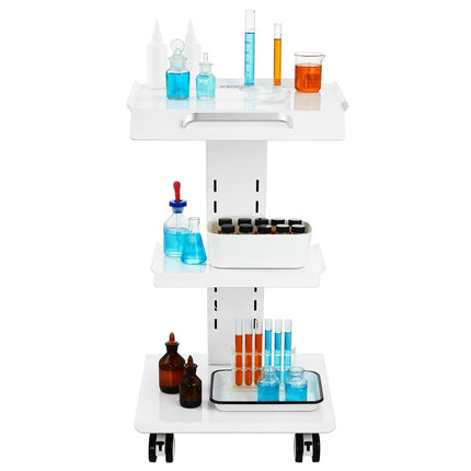 Trolley Cart Dental Lab Mobile Rolling Serving Cart 3 Layers with Socket.