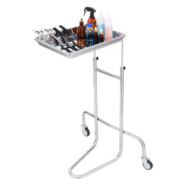 Stainless Steel Lab Cart with Single Tray & 2 Silent Wheels for Lab Clinic.