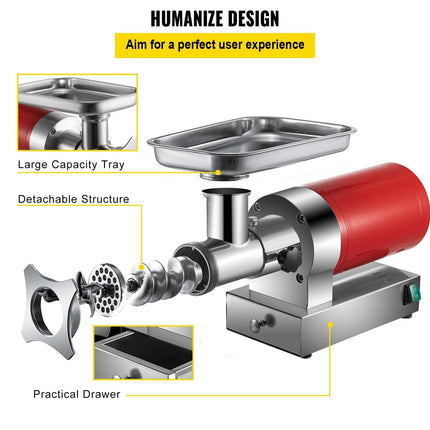 Electric Meat Grinder Machine Electric Meat Mincer 661 Lbs/Hour 1100W.