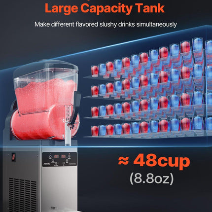 VEVOR 12L Commercial Slushy Machine Margarita Smoothie Frozen Drink Maker.
