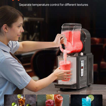 Commercial Slushy Machine, 4L Single Tank Frozen Drink Machine, 16 Cups Stainless Steel Margarita Smoothie Frozen Drink Maker, Slushie Maker for Home Party Restaurants Cafe Bars.