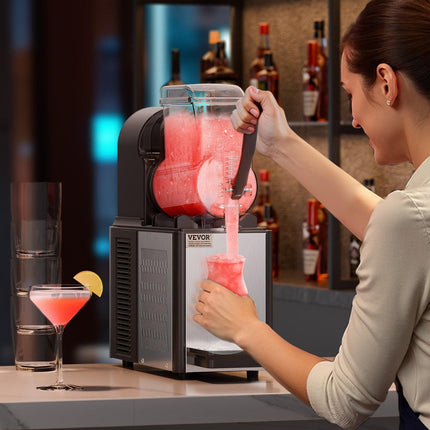 Commercial Slushy Machine, 4L Single Tank Frozen Drink Machine, 16 Cups Stainless Steel Margarita Smoothie Frozen Drink Maker, Slushie Maker for Home Party Restaurants Cafe Bars.