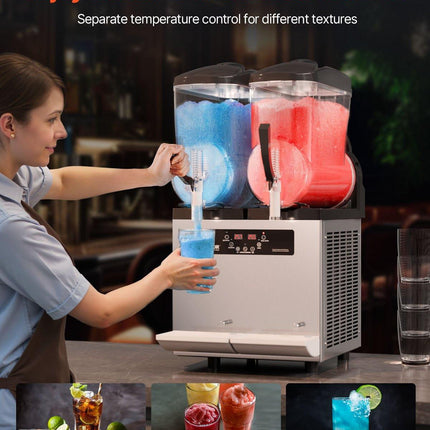 12Lx2 Tank Commercial Slushy Machine Margarita Smoothie Frozen Drink Maker.