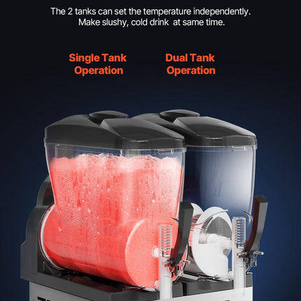 12Lx2 Tank Commercial Slushy Machine Margarita Smoothie Frozen Drink Maker.