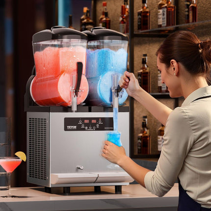 12Lx2 Tank Commercial Slushy Machine Margarita Smoothie Frozen Drink Maker.