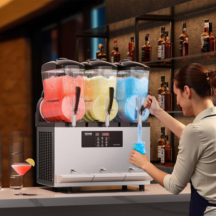 12Lx3 Tank Commercial Slushy Machine Margarita Smoothie Frozen Drink Maker.