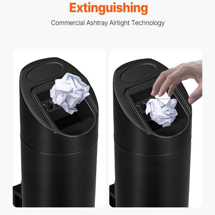 Cigarette Butt Receptacle, Stainless Steel Cylinder Cigarette Butt Container, Wall Mounted and Weatherproof Outdoor Cigarette Butt Disposal for Garden, Office, Restaurant, Hotel, Bar, Black.