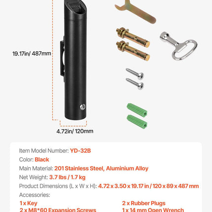 Cigarette Butt Receptacle, Stainless Steel Cylinder Cigarette Butt Container, Wall Mounted and Weatherproof Outdoor Cigarette Butt Disposal for Garden, Office, Restaurant, Hotel, Bar, Black.