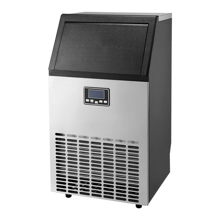 Commercial Ice Maker Machine, 100lbs/24H Ice Maker Machine with 33lbs Storage Capacity, 45 Ice Cubes in 15 Minutes, LED Digital Display Freestanding Self-Cleaning for Bar Office Restaurant.