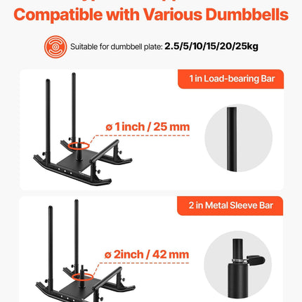 Weight Sled, Steel Power Sled, Fitness Strength Training Sleds for Athletic Exercise Speed Improvement, Workout Fitness Equipment with Handle, Compatible with 25/51 mm Weight Plates, Black.