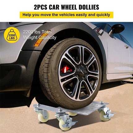 2 Pcs Tire Wheel Dollies 12"X16" Platform Size Wheel Car Dolly 3" Caster Wheel Dolly for Vehicle Car Auto Repair (2 Pcs).