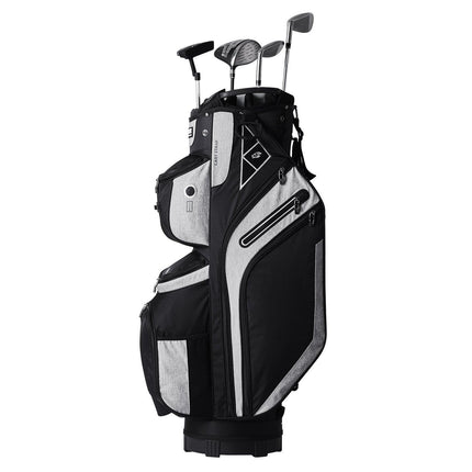 Golf Cart Bag with 14 Way Organizer Divider Top, 13 Pockets Premium Cart Bag, Durable 600D Polyester Fabric Golf Bags with Handles & Dust Cover & Detachable Straps for Men & Women, Black Color-Block.