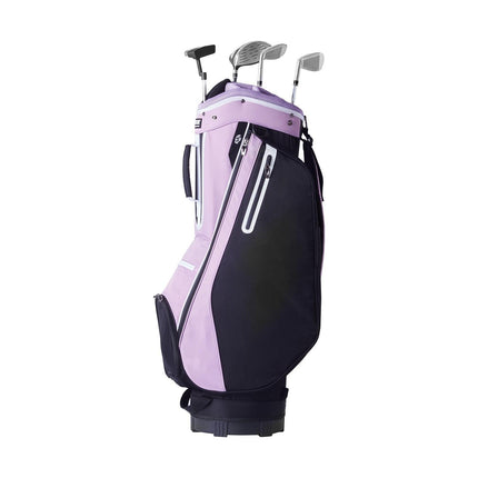 Golf Cart Bag with 14 Way Organizer Divider Top, 36” Multiple Pockets Premium Cart Bag, Durable Golf Bags with Handles & Dust Cover & Detachable Strap for Men & Women, Black Purple.