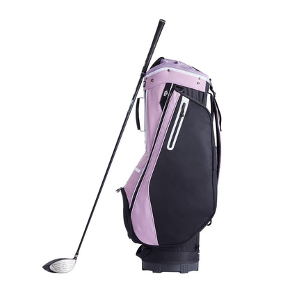 Golf Cart Bag with 14 Way Organizer Divider Top, 36” Multiple Pockets Premium Cart Bag, Durable Golf Bags with Handles & Dust Cover & Detachable Strap for Men & Women, Black Purple.