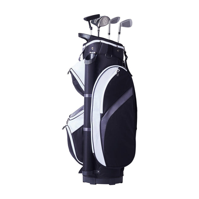 Golf Cart Bag with 14 Way Organizer Divider Top, 36” Multiple Pockets Premium Nylon Cart Bag, Durable Golf Bags with Handles & Dust Cover & Detachable Straps for Men & Women, Black Color-Block.