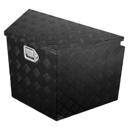 Trailer Tongue Box, Aluminum Alloy Diamond Plate Tongue Box Tool Chest, Heavy Duty Trailer Box Storage with Lock and Keys, for Pickup Truck, RV, Trailer, 737 x 410 x 460 mm/29x16.5x18inch.