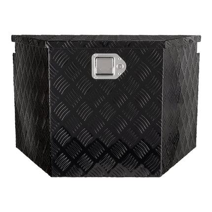 Trailer Tongue Box, Aluminum Alloy Diamond Plate Tongue Box Tool Chest, Heavy Duty Trailer Box Storage with Lock and Keys, for Pickup Truck, RV, Trailer, 737 x 410 x 460 mm/29x16.5x18inch.