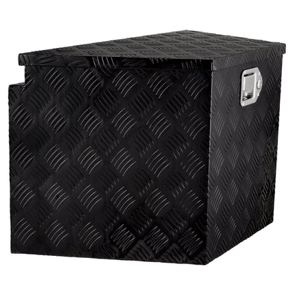 Trailer Tongue Box, Aluminum Alloy Diamond Plate Tongue Box Tool Chest, Heavy Duty Trailer Box Storage with Lock and Keys, for Pickup Truck, RV, Trailer, 737 x 410 x 460 mm/29x16.5x18inch.