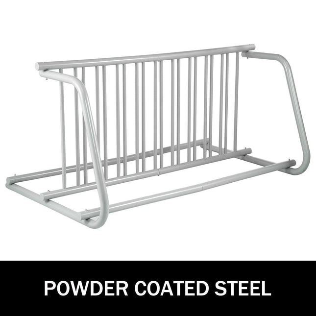 10 Holders Floor Bike Rack, 59" Length All-Steel Grid Bike Rack, 10-Bike Capacity Dual-Side Storage Stand for Garages Streets Yards Bike Events.