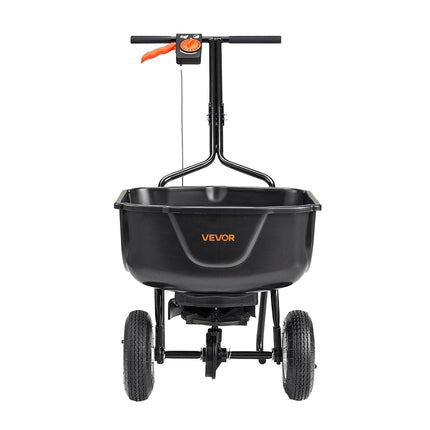 Walk Behind Spreader, 60LBS Capacity, Push Spreader with Hopper Grate, 0-9.8 ft Spreading Width, 8 in All Terrain Pneumatic Tires, Garden & Lawn Broadcast Spreaders, for Seed, Fertilizer.