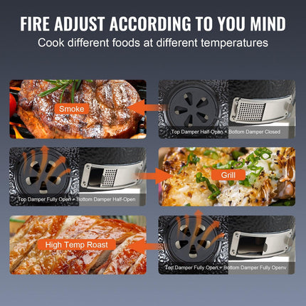Portable Charcoal Grill, Propane Gas Grills with Cover and Cart, Heavy Duty Stainless Steel BBQ Grill, Mini Smoker for Outdoor Cooking, Barbecue Camping, Picnic, and Backyard, Black.