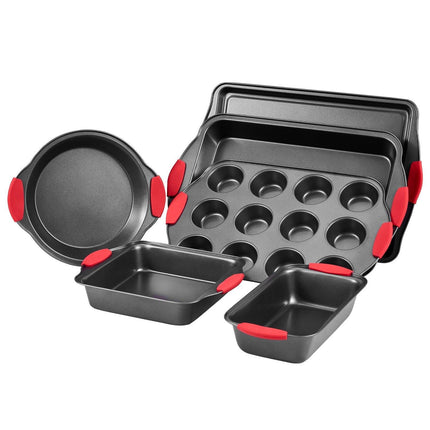Baking Pan Set 6-Piece Nonstick Carbon Steel Set with Silicone Handles.