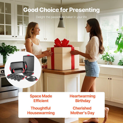 Baking Pan Set 6-Piece Nonstick Carbon Steel Set with Silicone Handles.