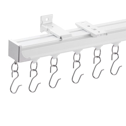 Ceiling Curtain Track Set 5.9 FT/1.8 Meter_oom Divider with Hooks White.