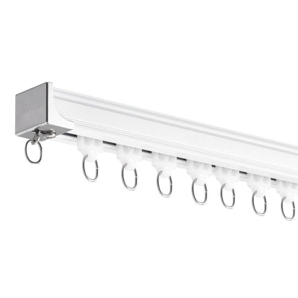 Ceiling Curtain Track Set 17.7 FT/5.4 Meter Room Divider with Hooks White.