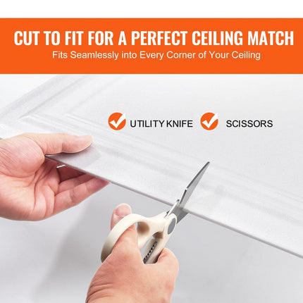 Ceiling Tiles 48-Pack 20 x 20 in Polystyrene Easy Installation Glue-up.
