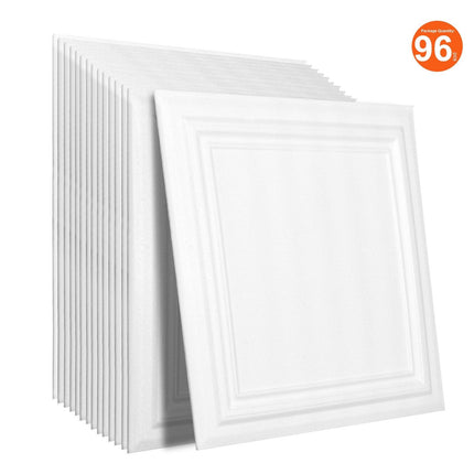 Ceiling Tiles 96-Pack 20 x 20 in Polystyrene Easy Installation Glue-up.